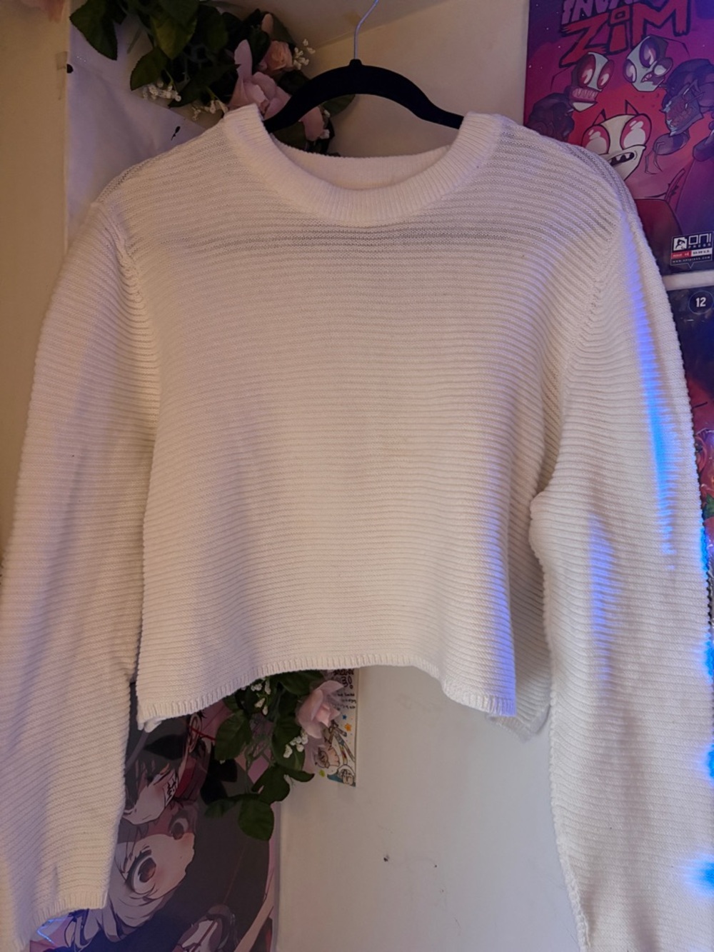 Cotton On White Cropped Knit Top